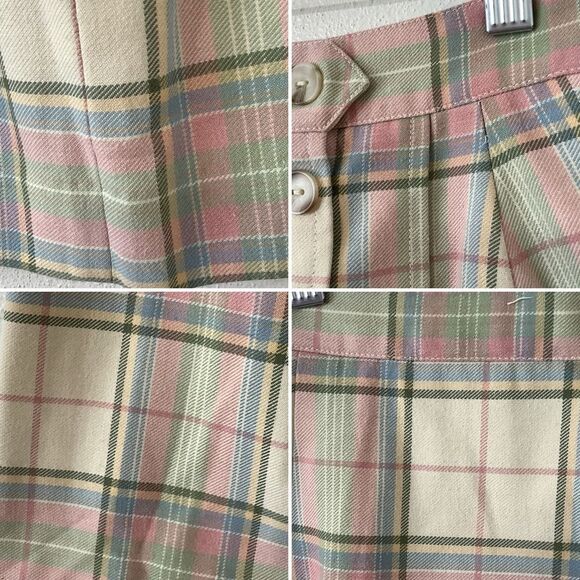 Vintage Y2K Preppy Light Academia Old Money Plaid Mini Skirt Sz 6 Autumn Fall - Picture 15 of 15